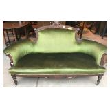 Antique velveteen upholstered Victorian settee