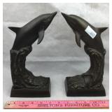 Bronze Dolphin Bookends