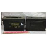 Two Vintage Metal Ammunition Boxes