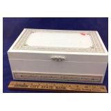 Vintage White Jewelry Box and Contents