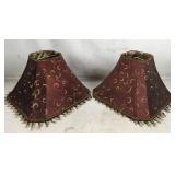 2 Decorative Red Lampshades