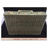 Green Woven Briefcase with Locks