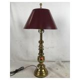 Brass Lamp with Red Shade
