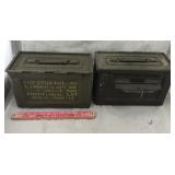 Two Vintage Metal Ammunition Boxes