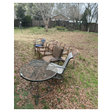 Patio Table & Assorted Outdoor Chairs