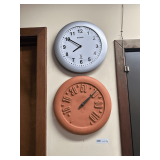 Sharp Wall Clock & a Terracotta-Style Wall Thermometer