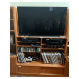 Television, Cassette Player, Vinyl Records and Entertainment Center