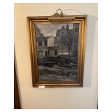 Framed Painting of a Canal Scene