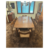 Vintage Dining Table with Eight Chairs