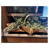 Basket with Faux Greenery