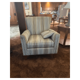 Striped Wingback Chair