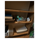 Contents of Cabinet Featuring Plasticware & More