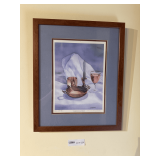 Framed & Matted Watercolor Painting titled 'Copperware & Candlestick' by Jeffrey J. Gierloff, numbered 492/1000
