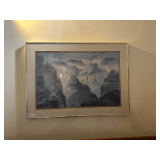 Framed & Matted Print of Snow Covered Mountains