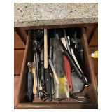 Contents of Drawer: Serving Spoons, Tongs & More