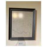 Framed Map of Madison & Limestone Counties in Alabama