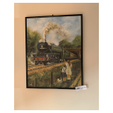 Framed Picture, 'Watching the Trains' by Kevin Walsh