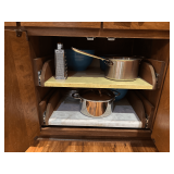 Contents of Cabinet: Bowls, Sauce Pan & More