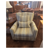 Striped Wingback Chair