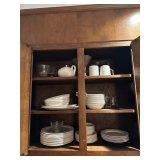 Contents of Cabinet: Dishes, Bowls, Saucers & More