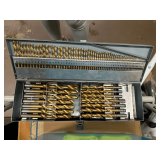 Drill Bits Enclosed in a Metal Drill Index Case (container with other drill bits sold in lot 44)