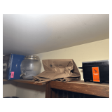 Contents of Shelf Featuring Fry-All, Cake Plate, Candlesticks  & More