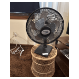 Holmes Tabletop Fan on Wicker Stand