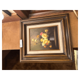 Framed & Matter Painting of Still Life Floral Display