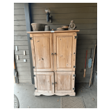 Wooden Storage Cabinet & Contents