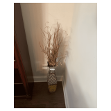 Decorative Floor Vase with Reed Arrangement