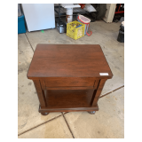 Wood Side Table with Drawer and Shelf