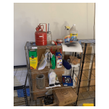 Multi-Shelf Unit with Assorted Automotive and Household Items