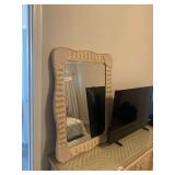 Wicker Framed Wall Mirror & TV