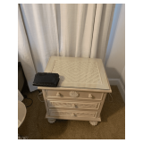 Three-Drawer Accent Table with Woven Detail