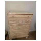 Wooden Five Drawer Chest with Top Inlay