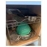 Kitchen Cabinet Pull-Out Shelves with Assorted Cookware