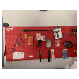 Milwaukee Pegboard with Assorted Tools and Accessories