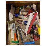 Contents of Drawer: Knives, Rubberbands, Plasticware & More