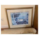 Framed & Matted Picture depicting Coastal Backyard Scene
