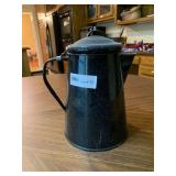 Cowboy Coffee Pot (Black Speckled Enamelware Coffee Pot)
