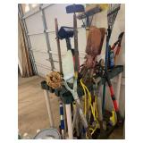 Yard Tool Storage Rack & Contents