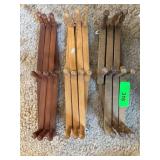3 Wooden Expandable Peg Racks for Wall Storage