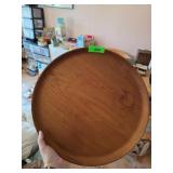 Large Swedish Teak Wood Serving Tray with Makerï¿½s