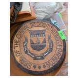 Carved Wooden Seal of the Canal Zone Isthmus of Pa
