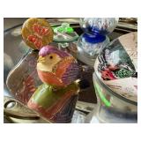 Decorative Enameled Hinged Bird Trinket Box