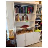White Laminate Bookshelf with Cabinet Doors ï¿½ No C