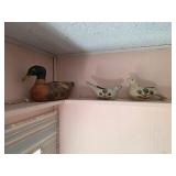 Three Ceramic Bird Figures, Including Duck and Two