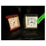 Elgin & Bulova Travel Alarm Clocks in Compact Case