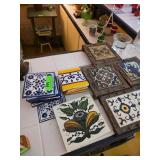 Decorative Ceramic Tiles with Wooden Frames
