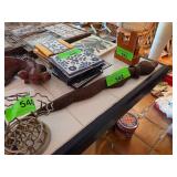 Hand-Carved Wooden Snake Sculpture with Ribbon Acc